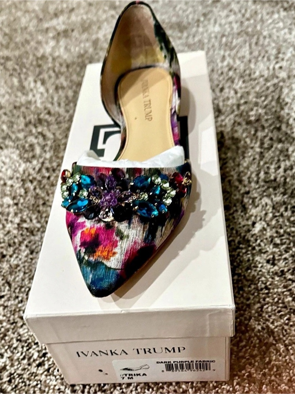 Ivanka Trump Trika Pointed Toe d'Orsay Flats Multicolor US 7